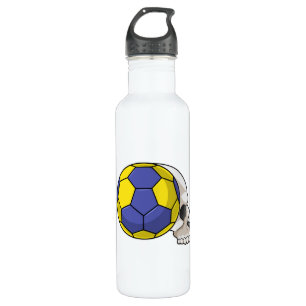 Skull mit Handball Sport Edelstahlflasche