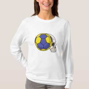 Skull mit Handball Sport T-Shirt