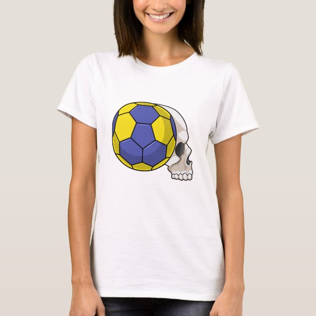 Skull mit Handball Sport T-Shirt (Vorderseite)