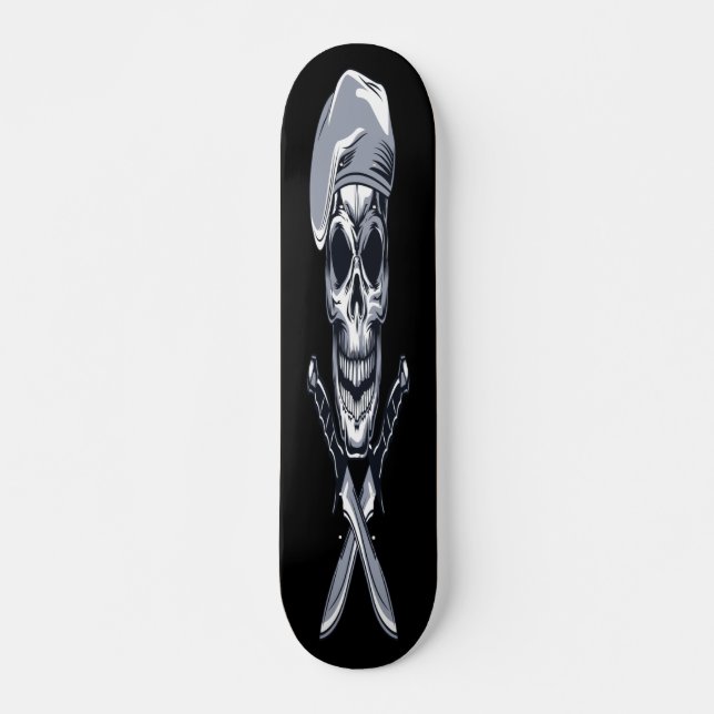 Skull mit Knifes Skateboard (Vorne)