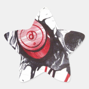 Skull mit Kopfhörer-Design Stern-Aufkleber