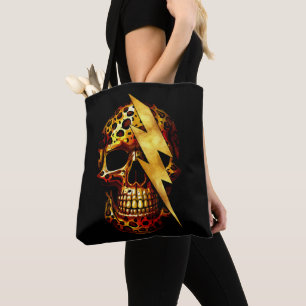 Skull mit Leopard Print & Gold Spark