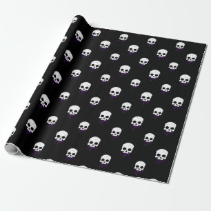 Skull mit Lila Tropfen Packpapier