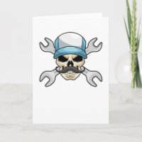 Skull mit Mustache & Wrench