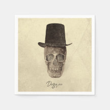 Skull mit Top Hat Gothic Vintag Sepia Textur