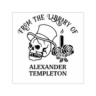 Skull mit/ Top Hat Kerzen Rose #2 Bibliotheksname Permastempel