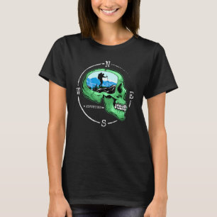 Skull mit Wander-Compass Wanderer Outdoor Nature H T-Shirt