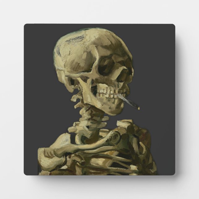Skull mit Zigarette von Van Gogh Fotoplatte (Vorderseite)