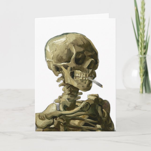 Skull mit Zigarette von Van Gogh Karte (Vorderseite)