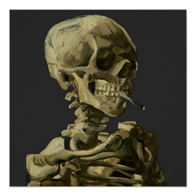 Skull mit Zigarette von Van Gogh Poster (Vorderseite)