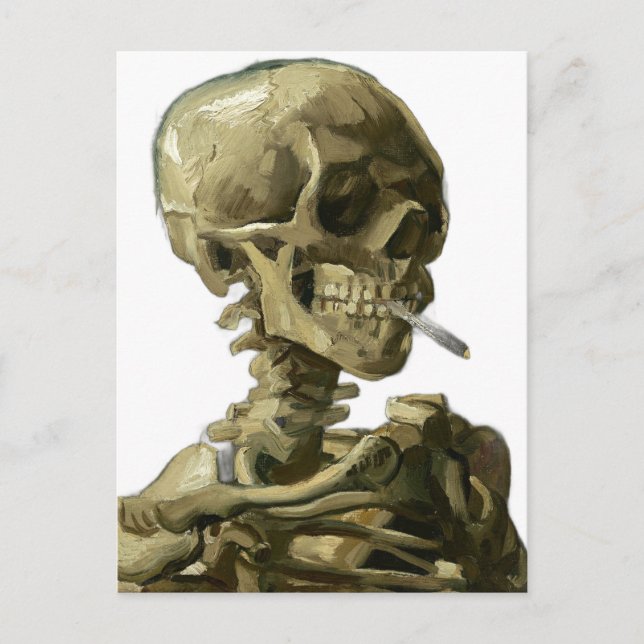 Skull mit Zigarette von Van Gogh Postkarte (Vorderseite)