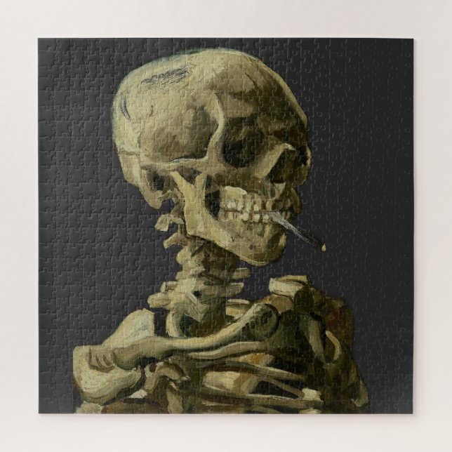 Skull mit Zigarette von Van Gogh Puzzle (Vertikal)