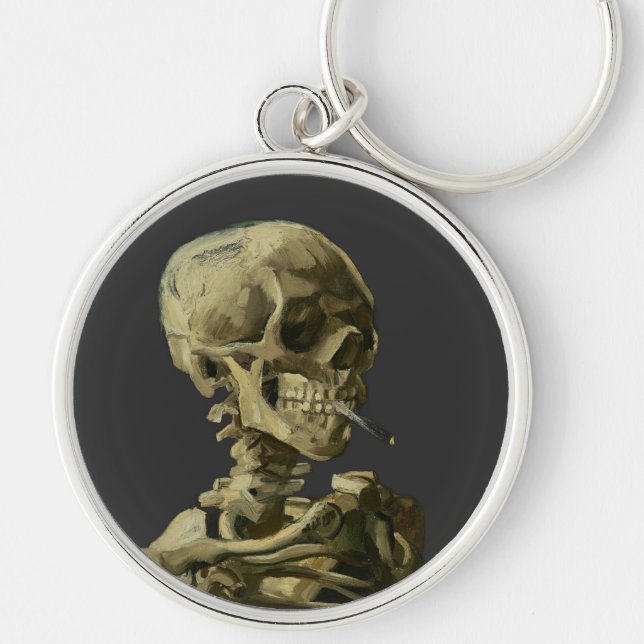 Skull mit Zigarette von Van Gogh Schlüsselanhänger (Vorne)