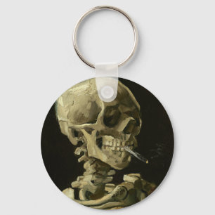 Skull mit Zigarette von Van Gogh Schlüsselanhänger