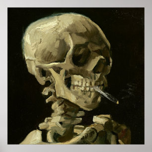 Skull mit Zigarette von Van Gogh Square Poster