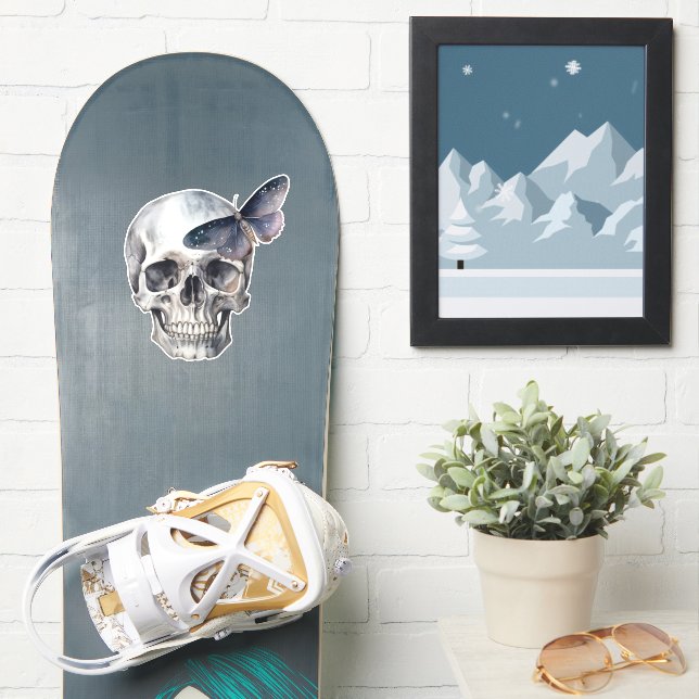 Skull Moth Aufkleber (Snowboard)