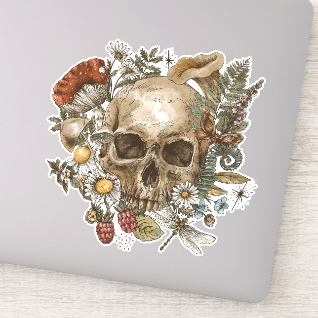 Skull Moth Aufkleber (Detail)