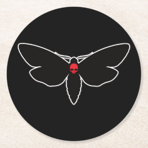 Skull Moths Skull Moth Death Moth - Entomologie Runder Pappuntersetzer