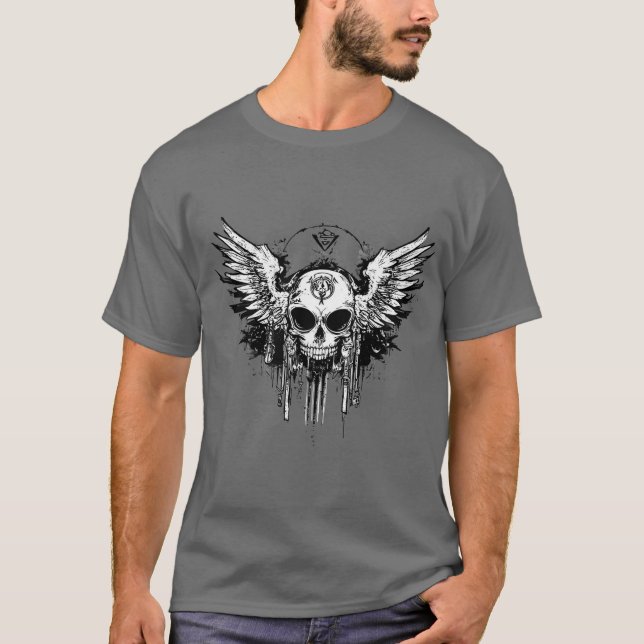 Skull-Motif in einer monochromen Palette T-Shirt (Vorderseite)