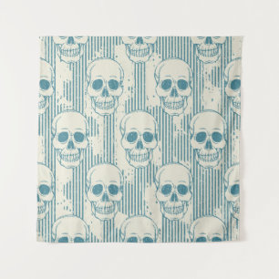 Skull Motif: Nahtlose Freehand Muster Wandteppich