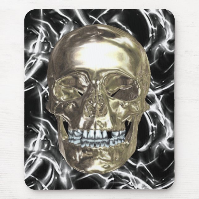 Skull-Mouse-Pad mit elektrischer Chrome Mousepad (Vorne)