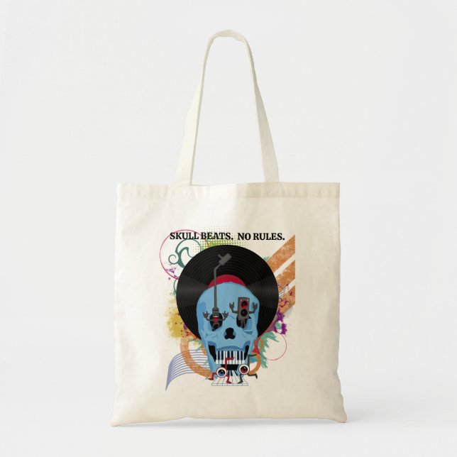 Skull Music Grunge Spritzer Tragetasche (Vorne)