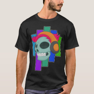 Skull Musician Headphone Music T-Shirt
