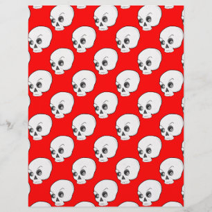 Skull-Muster auf rotem Hintergrund