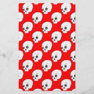 Skull-Muster auf rotem Hintergrund Briefpapier