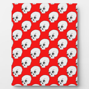 Skull-Muster auf rotem Hintergrund Fotoplatte