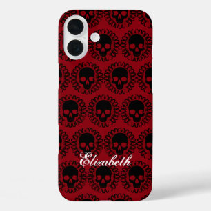 Skull-Muster Extravagante Halloween wird farblich iPhone 16 Plus Hülle