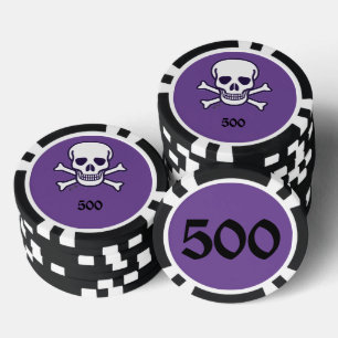 Skull-n-Bones 500 lila gestreifter Poker-Chip Pokerchips