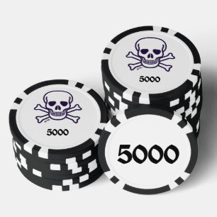 Skull-n-Bones-Chip 5000 gestreifter Poker Pokerchips