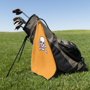 Skull n Bones orange Golf Handtuch