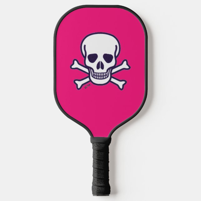 Skull n Bones Pink und Black Pickleball Paddel Pickleball Schläger (Vorderseite)