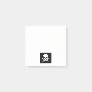 Skull n Bones Schwarz-weiße Notizblöcke Post-it Klebezettel