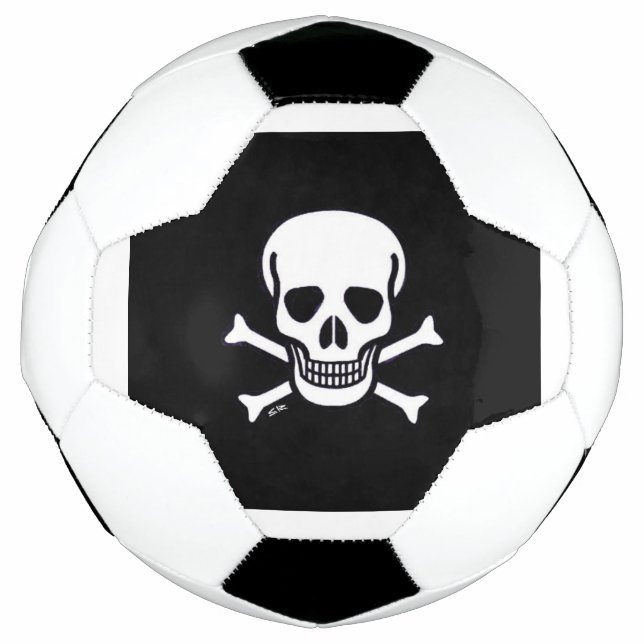 Skull n Bones Schwarzer Fußball (Vorderseite)