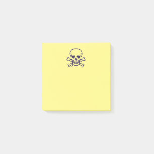 Skull n Knochen Gelb 3x3 Notizblöcke Post-it Klebezettel
