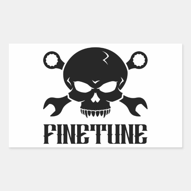 Skull 'n' Tools 2 - Finetune (schwarz) Rechteckiger Aufkleber (Vorderseite)