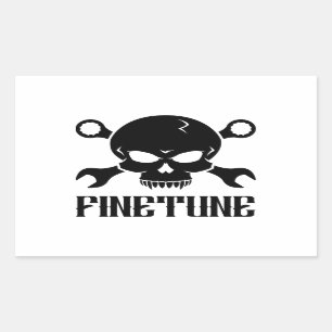 Skull 'n' Tools 2 - Finetune (schwarz) Rechteckiger Aufkleber