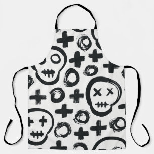 Skull nahtloser Hintergrund. Oberflächendekoratio Schürze