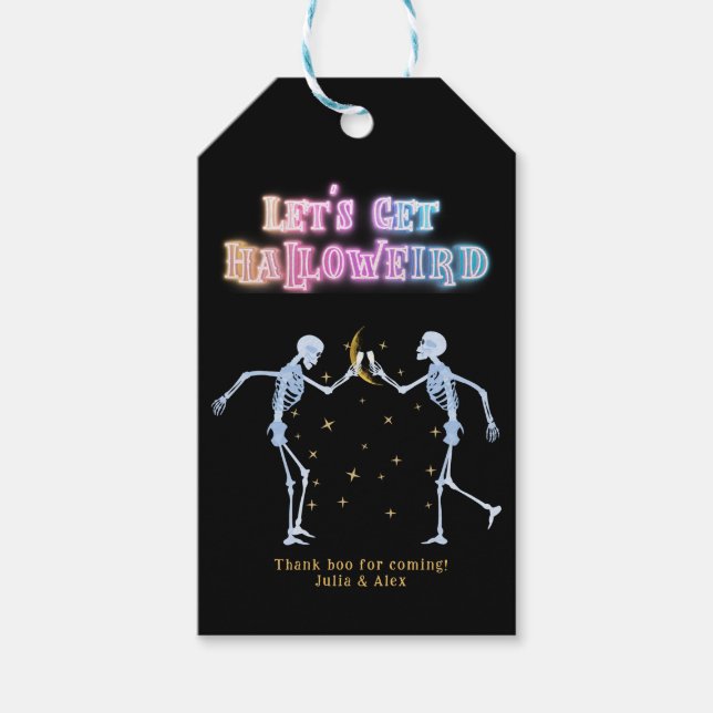 Skull Neon Halloween Halloween Halloween Tanzskele Geschenkanhänger (Vorderseite)