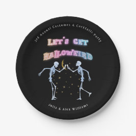 Skull Neon Halloween Halloween Halloween Tanzskele Pappteller