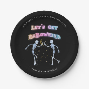 Skull Neon Halloween Halloween Halloween Tanzskele Pappteller