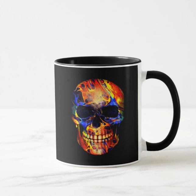 SKULL NEON PAINT ABSTRAKT TASSE (Rechts)