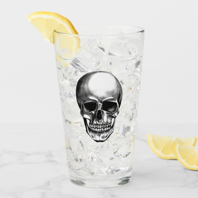 Skull Old School Glas (Vorderseite Ice)