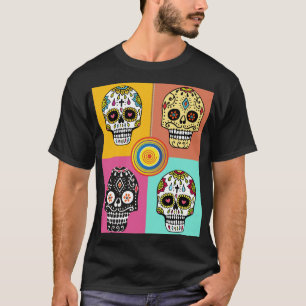 Skull On, mexikanische Coole Skulpturen  T-Shirt