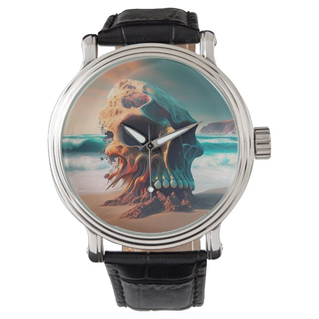 Skull on the Beach Armbanduhr (Vorderseite)