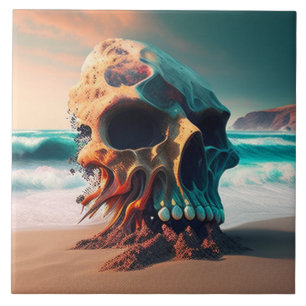 Skull on the Beach Fliese