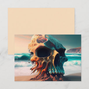 Skull on the beach karte